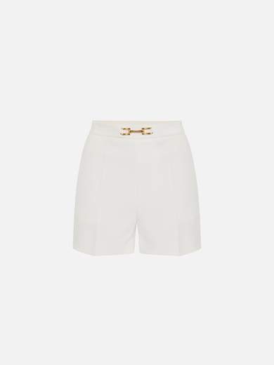SH00751E2 Elisabetta Franchi Crêpe Shorts With Clamp And Flaps SH00751E2 Elisabetta Franchi Crêpe Shorts With Clamp And Flaps