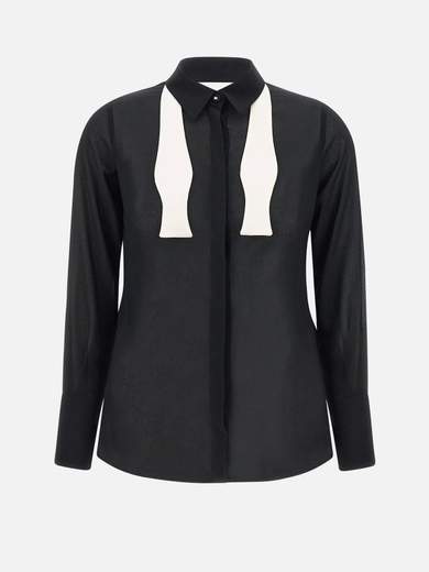 ELISABETTA FRANCHI ロゴシャツ 長袖 モノトーン エレガント ELISABETTA FRANCHI ロゴシャツ 長袖 モノトーン エレガント