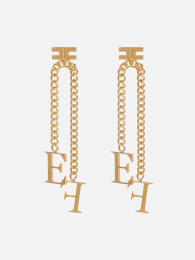 OR17A56E2 Elisabetta Franchi Earrings With Pendant Chain And