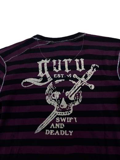 GURU 072GU315205 T-Shirt a righe con manica lunga