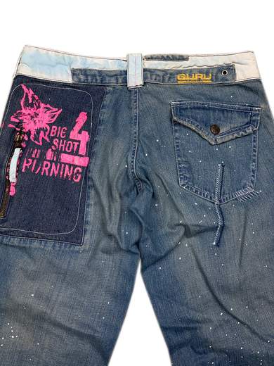 GURU 51GWDLP002 Jeans con Dripping