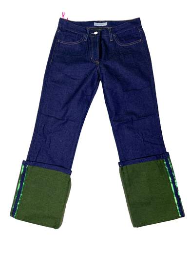 FORNARINA Sequina Jeans a zampa lavaggio Green Tea
