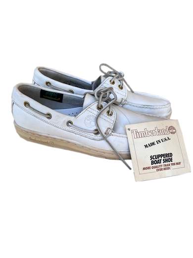TIMBERLAND White Boat Shoes 75061 Scuppered Made in U.S.A.