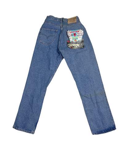 UNIFORM Type A-1 Eighties Jeans with Applique