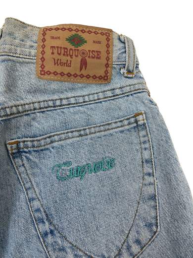 TURQUOISE 5322A Vintage Bermuda Jeans