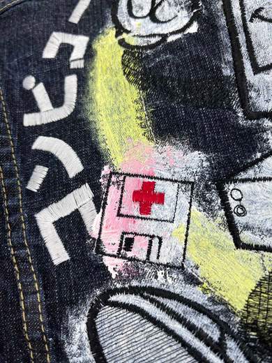 GIGOLÈ RELAB Denim Jacket with Computer/Floppy Disk (Shinjuku 1994)