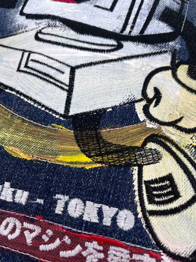 GIGOLÈ RELAB Giacca Denim con Computer/Floppy Disk (Shinjuku 1994)