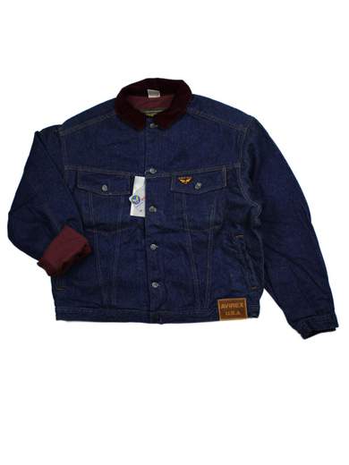 AVIREX 026345 Denim Jacket with Purple Lining