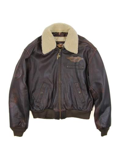 HARLEY DAVIDSON Legend Leather Bomber with Sheepskin Collar
