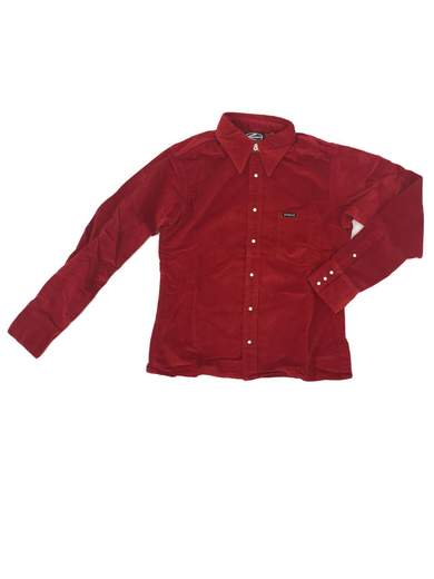 ENERGIE Red Slim camicia in velluto