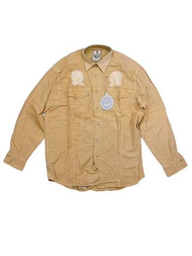TURQUOISE 565IU Shirt with Indians Embroideries