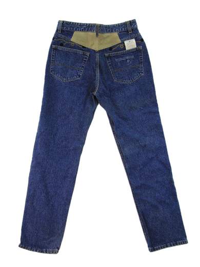 TURQUOISE Leather Patch Jeans