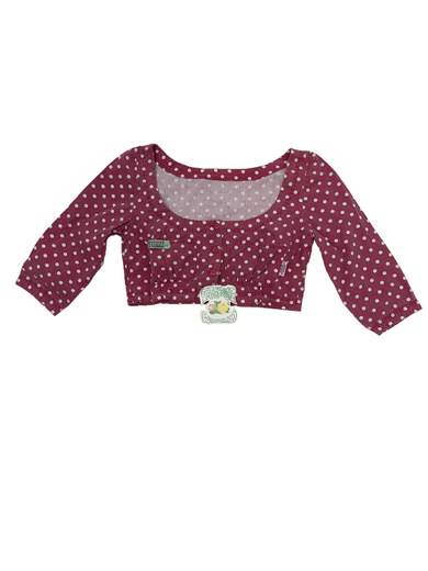 TURQUOISE 615645 Polka Dot Shoulder Neck Crop Top
