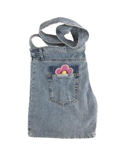 FORNARINA Women Jeans Bag with Hand Made Embroidered Flower