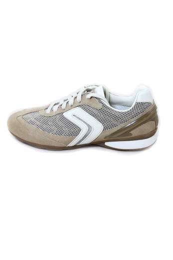 GEOX U Hibra Suede/Mesh High Breathability Sneakers Beige