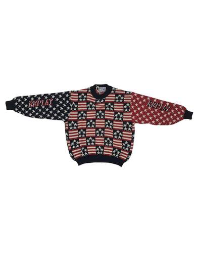 REPLAY V521 Star and Stripes Knitted Sweater
