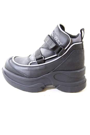 CULT CL1704UZD87 Pol Abuse Darwin Vintage Synthetic Slip-On with Wedge Heel Black