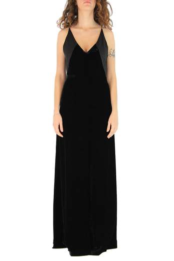 KOCCA Nave Long Satin Velvet Dress