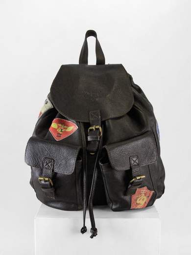 TOP GUN TPGN304BW Leather Backpack with Patches
