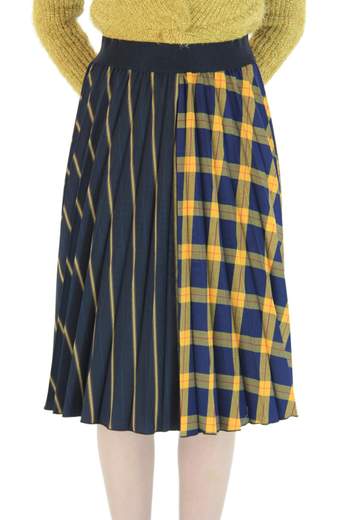 KOCCA Aggie long pleated skirt tartan