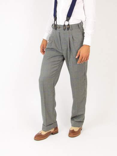 RINOMATA SARTORIA GIGOLE SWING PANT GRAY CHECK