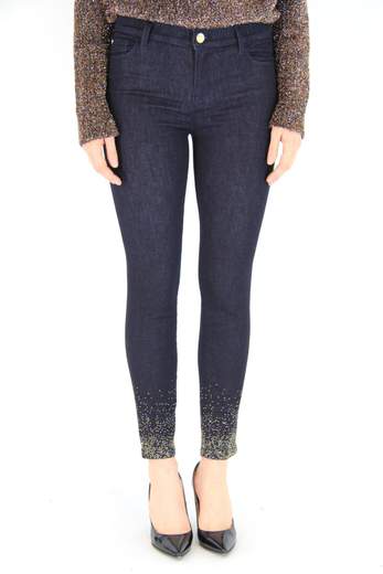 TWINSET Jeans skinny con cristalli e borchie 192MT2222