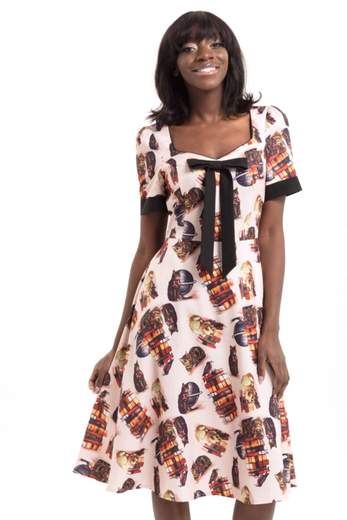 VOODOO VIXEN Vestito con gatti e libri