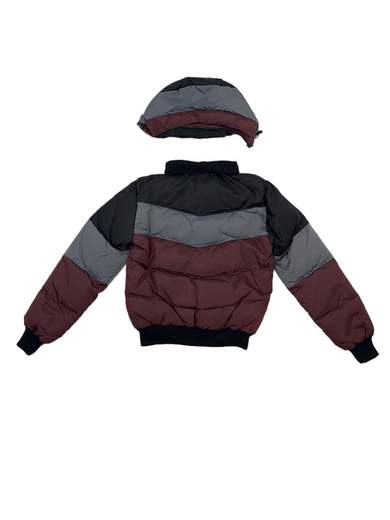 FRANKIE GARAGE FG-9302 Quilted Jacket with Detachable Hood