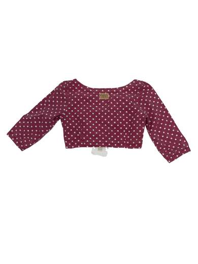 TURQUOISE 615645 Polka Dot Shoulder Neck Crop Top