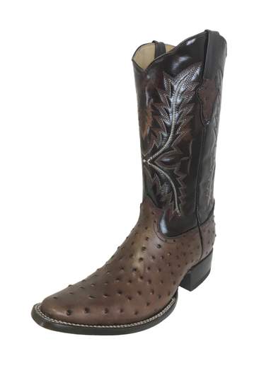 GIGOLEATHER 720 Avestruz Café Ostrich Mexican Boots