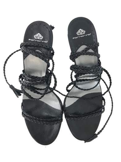 FORNARINA PEFFK3788WC sandali in pelle con lacci a treccia