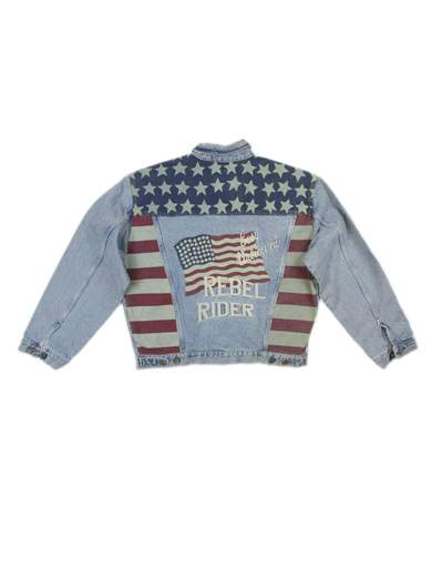 UNLIMITED Easy giacca denim con bandiera Americana