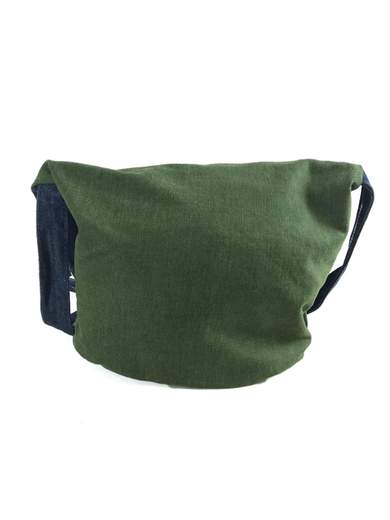 FORNARINA DENIM/SUEDE BLUE/GREEN SHOULDER BAG