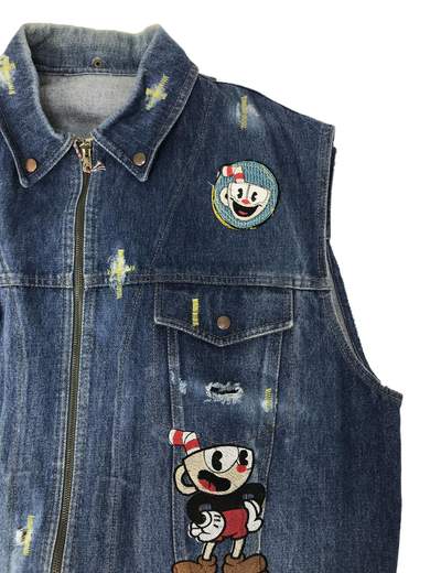 GIGOLÈ RELAB I love Milk denim gilet