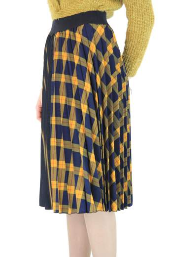 KOCCA Aggie long pleated skirt tartan