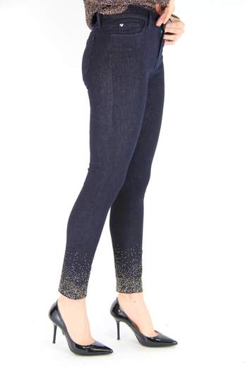 TWINSET Jeans skinny con cristalli e borchie 192MT2222