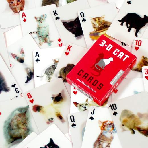 KIKKERLAND CATS 3-D PLAYING CARDS