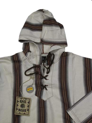 ENERGIE Jumbo camicia etnica con cappuccio