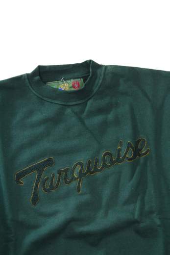 Felpa vintage della Turquoise a girocollo