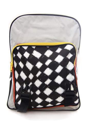 ENERGIE Patella Dog Backpack Graffiti and Check B/W