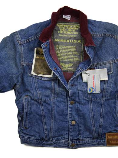 AVIREX 026345 Denim Jacket with Purple Lining