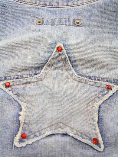 FORNARINA 5 Sleeveless Denim Jacket with Studs
