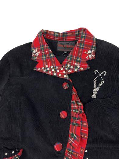 QUEEN OF DARKNESS JA1O44 Gothic Jacket with Tartan Touches