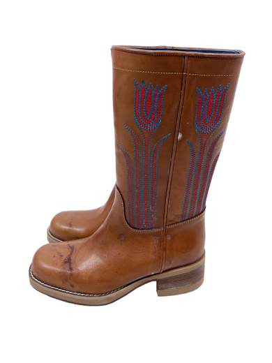 FORNARINA PIFZA2227WH53 Leather/Synthetic Boots Stivali ricamati