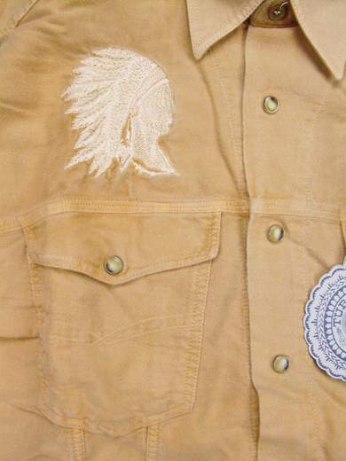 TURQUOISE 565IU Shirt with Indians Embroideries