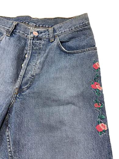 TURQUOISE 00853 Jeans with Flowers