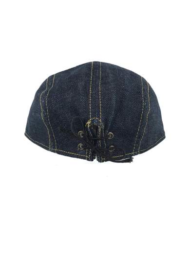 EVISU EVB07 D11 LACED BACK CAP VINTAGE CAST DENIM