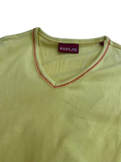 REPLAY W38122 Hibiscus Long Sleeves Tee with V-Neck