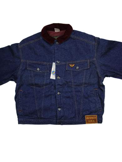 AVIREX 026345 Denim Jacket with Purple Lining