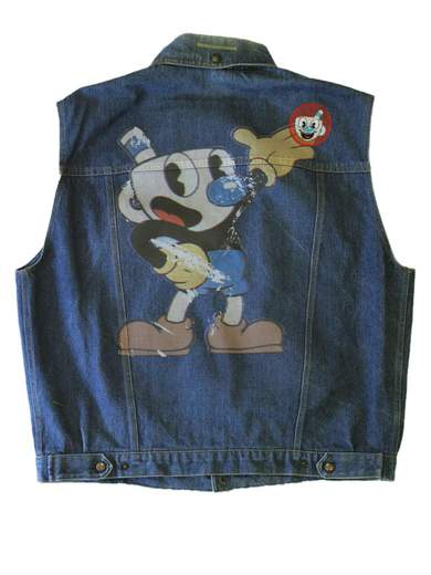 GIGOLÈ RELAB I love Milk denim gilet